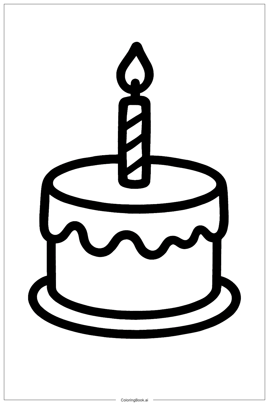  Mini Cake With Candle Coloring Page 