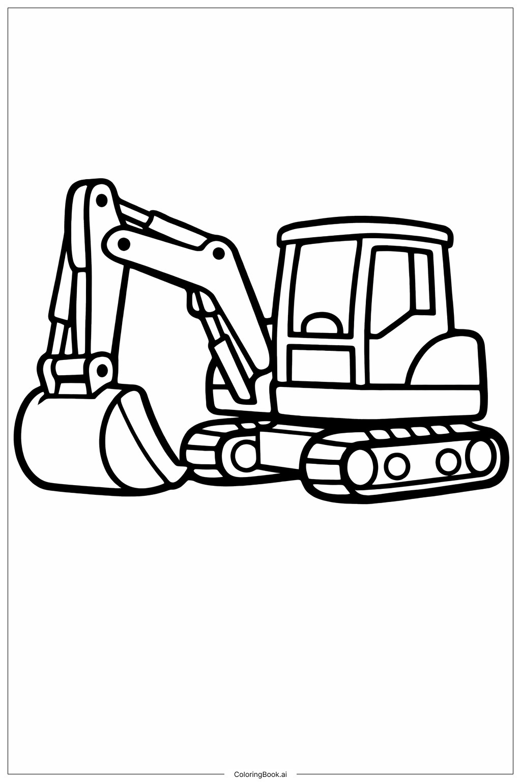 迷你挖掘机填色页