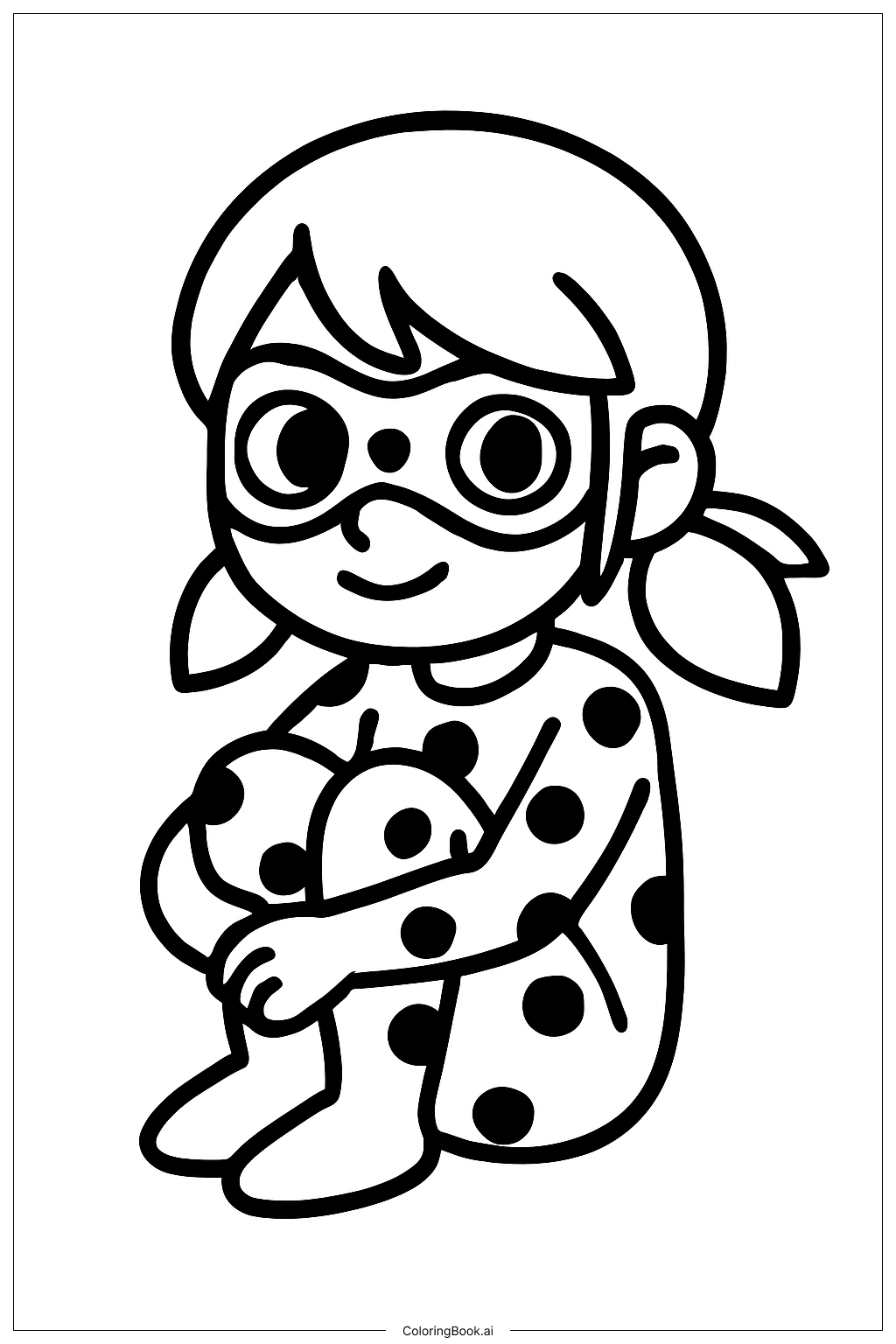  ミラクルレディバグの塗り絵ページ 