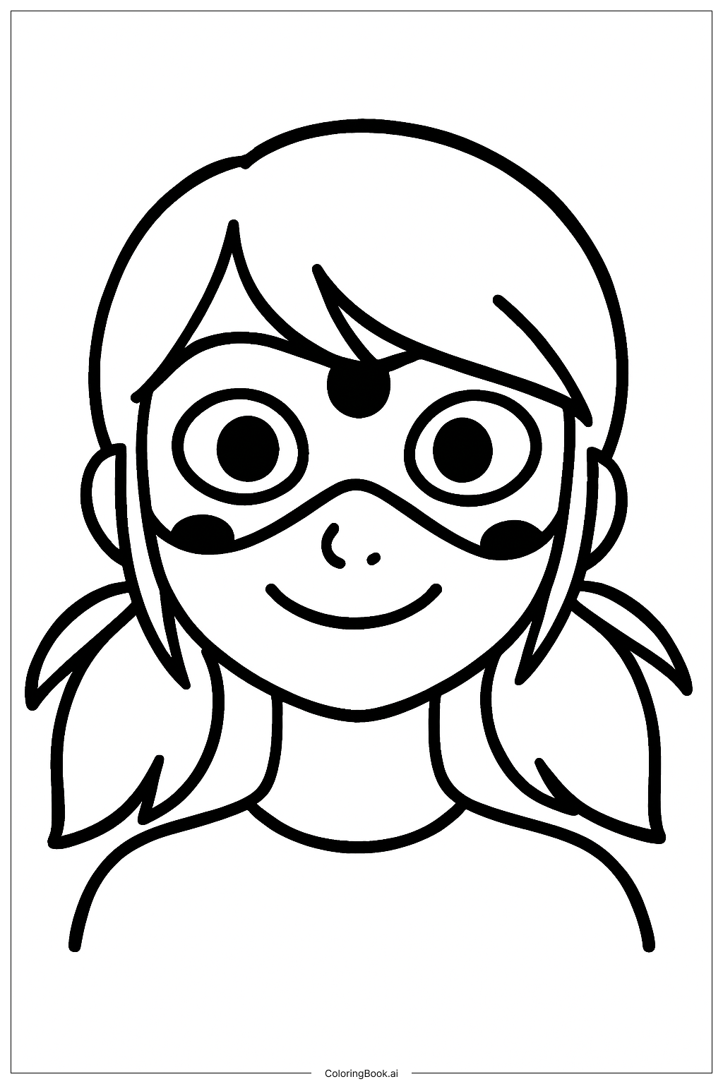  Trang tô màu Cận cảnh khuôn mặt Miraculous Ladybug 