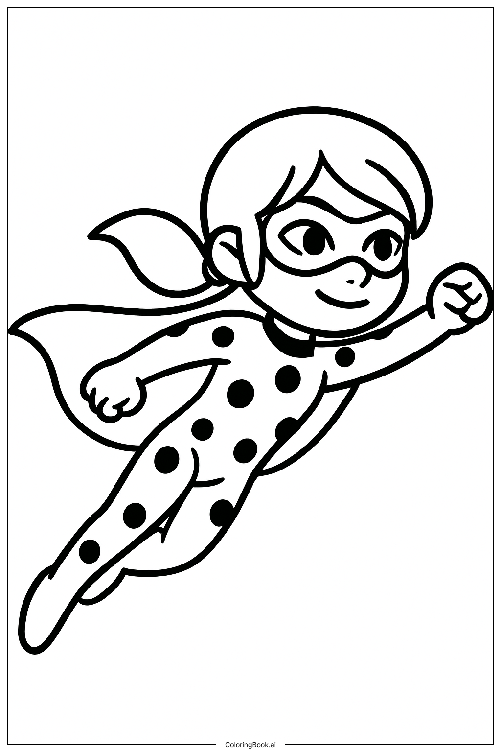  Trang tô màu Miraculous Ladybug Bay Lượn 