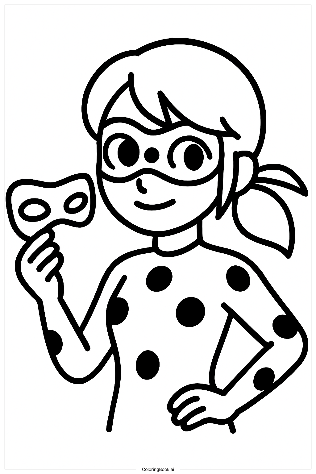  Trang tô màu Miraculous Ladybug Cầm Mặt Nạ 