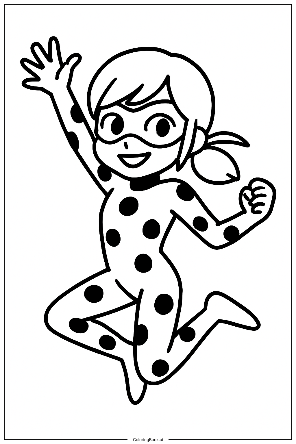  Trang tô màu Miraculous Ladybug Nhảy Cao 