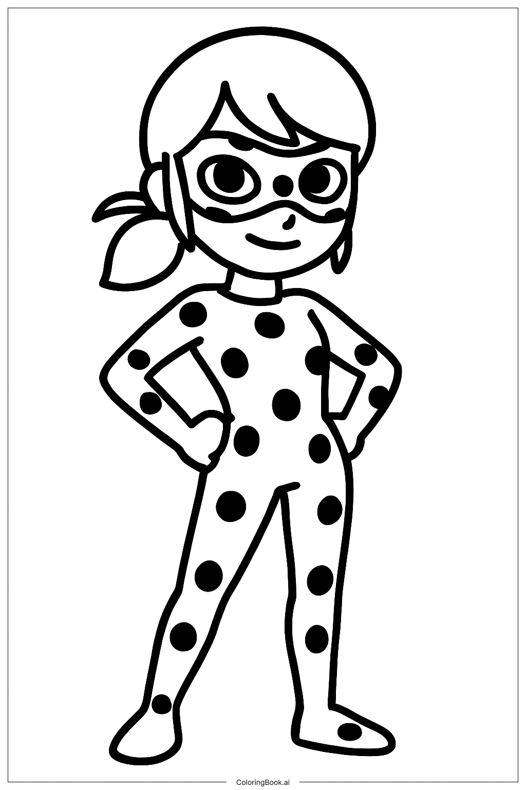  Trang tô màu Miraculous Ladybug Đứng 