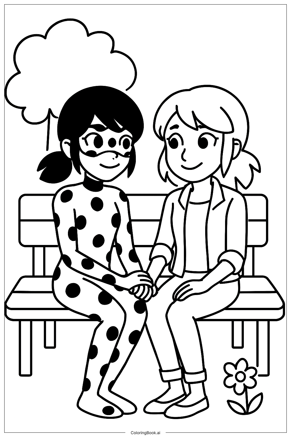  神奇彩虹女侠和朋友填色页 