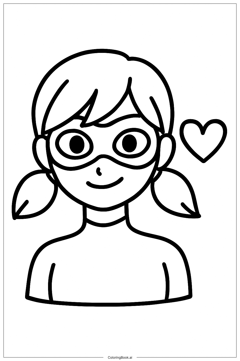  Trang tô màu Miraculous Ladybug Với Trái Tim 