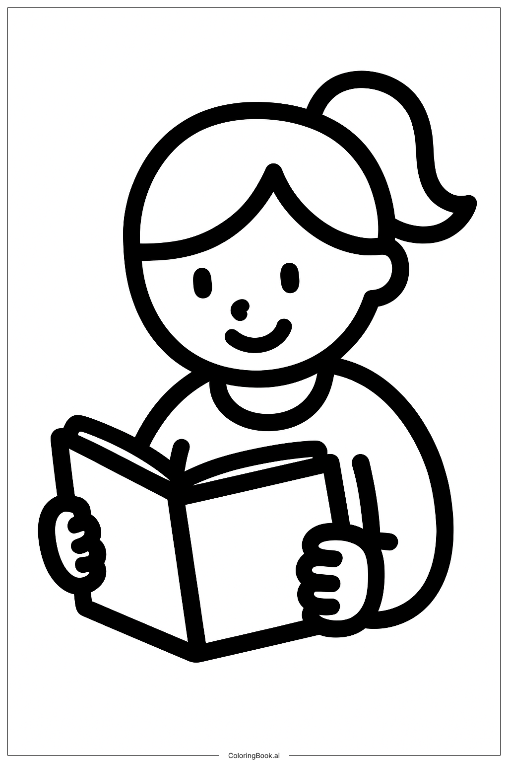  Página para colorear de Mamá Leyendo un Libro 