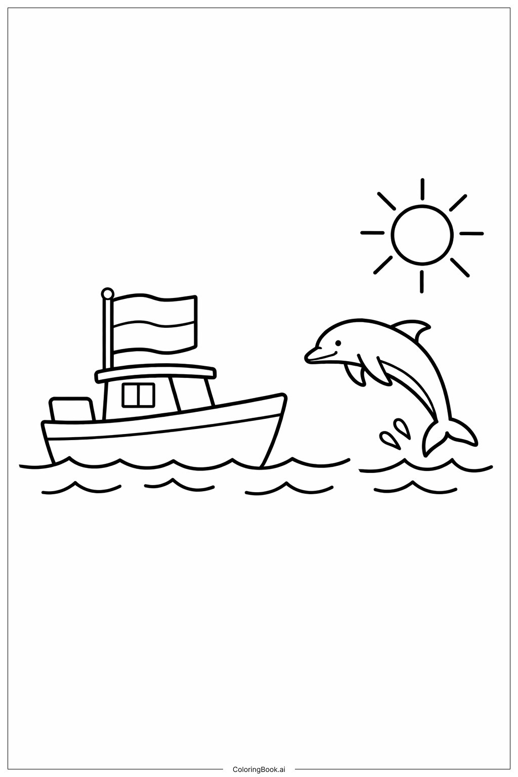  Trang tô màu Cờ Monaco Và Cá Heo 