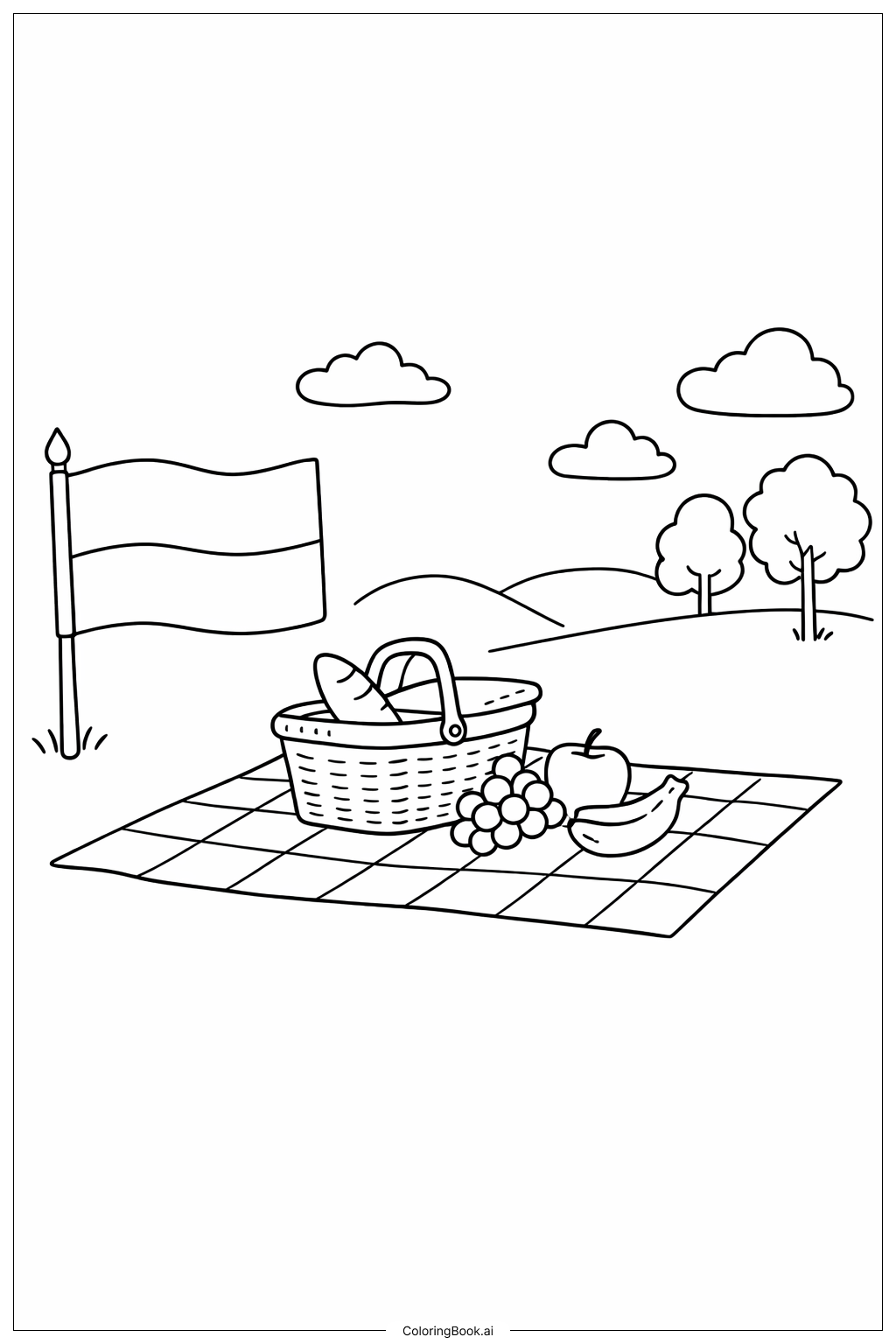  Trang tô màu Cờ Monaco Và Buổi Dã Ngoại 