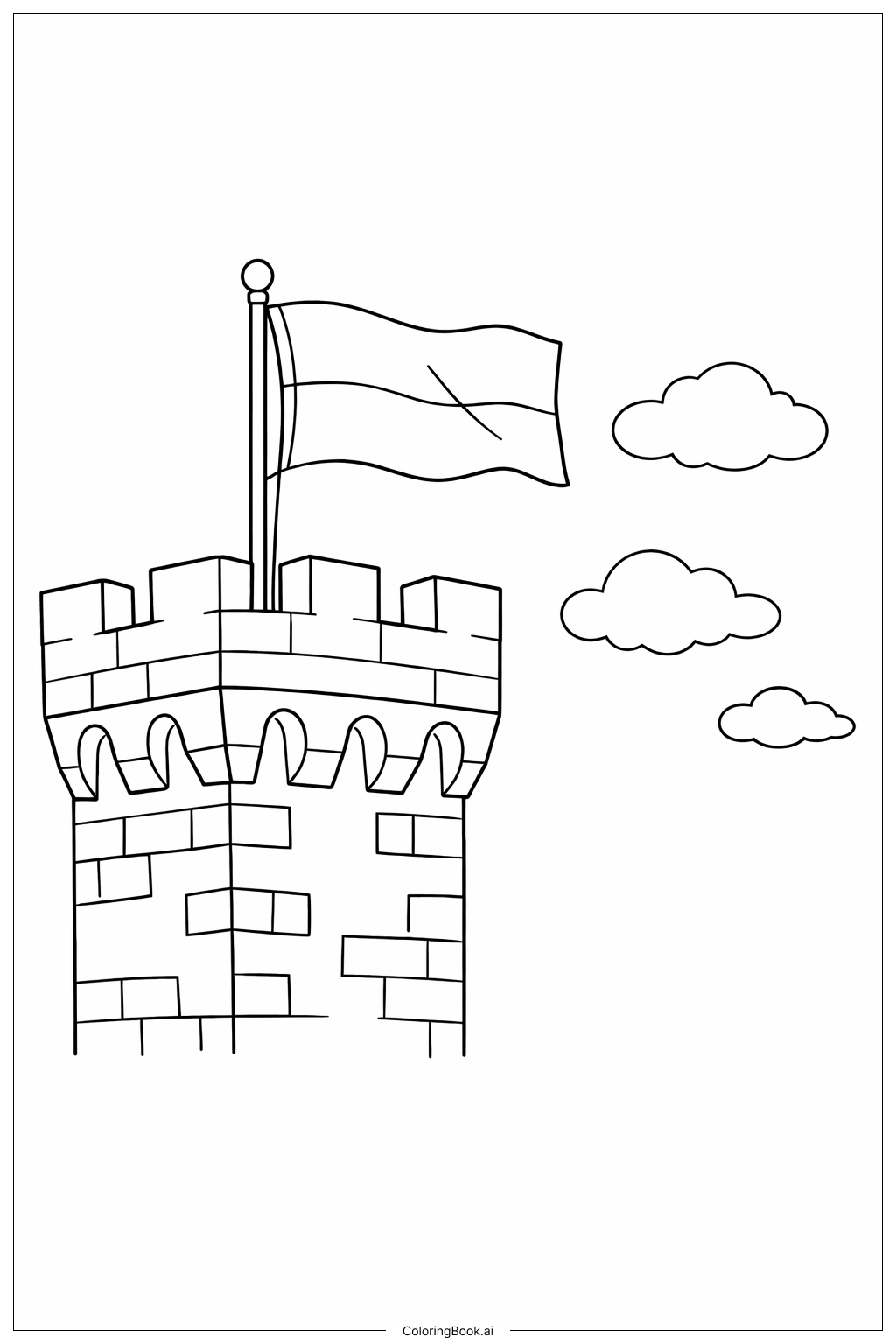  Trang tô màu Cờ Monaco trên Tháp Lâu Đài 