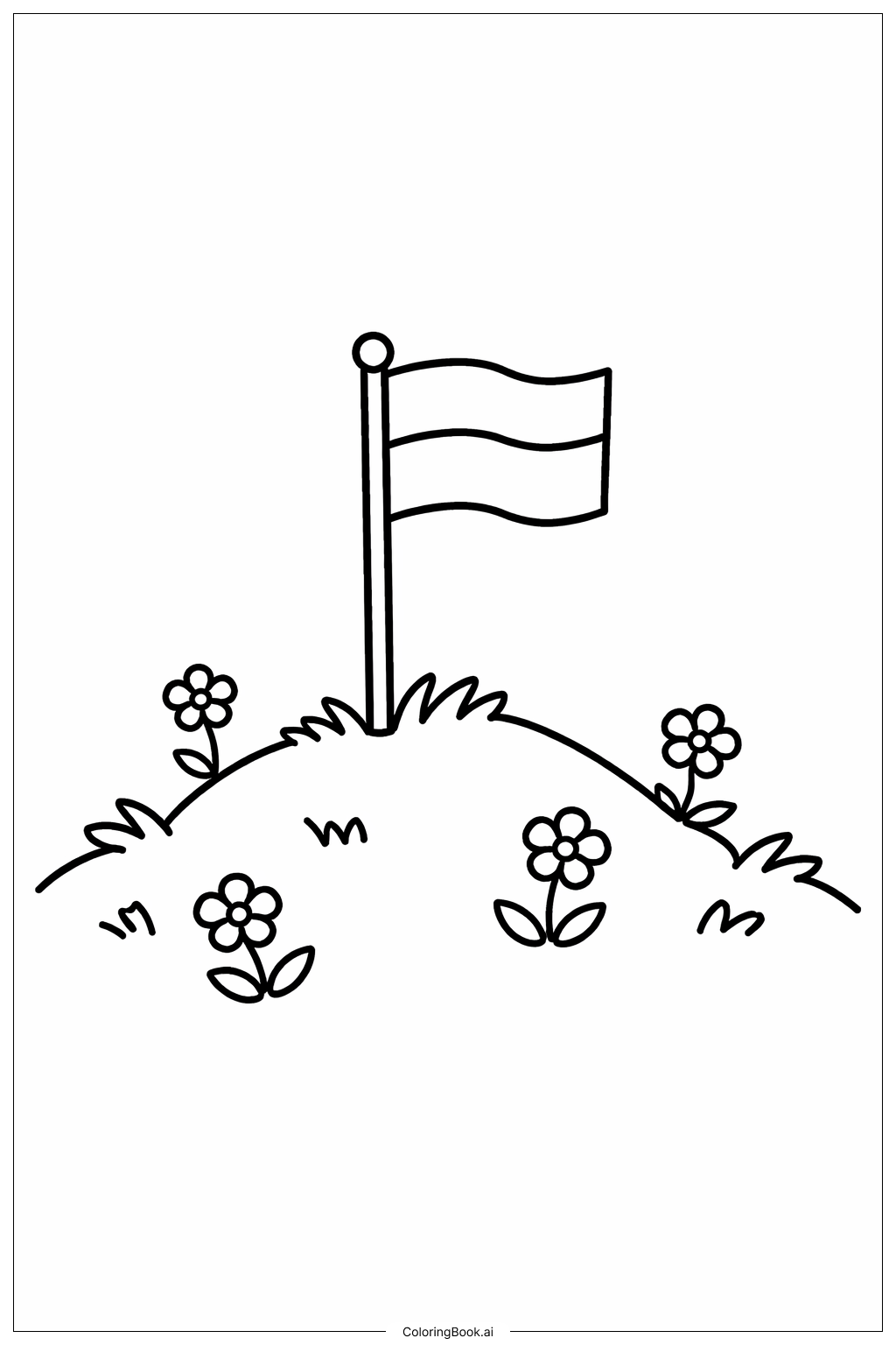  Monaco Flag On Hilltop Coloring Page 