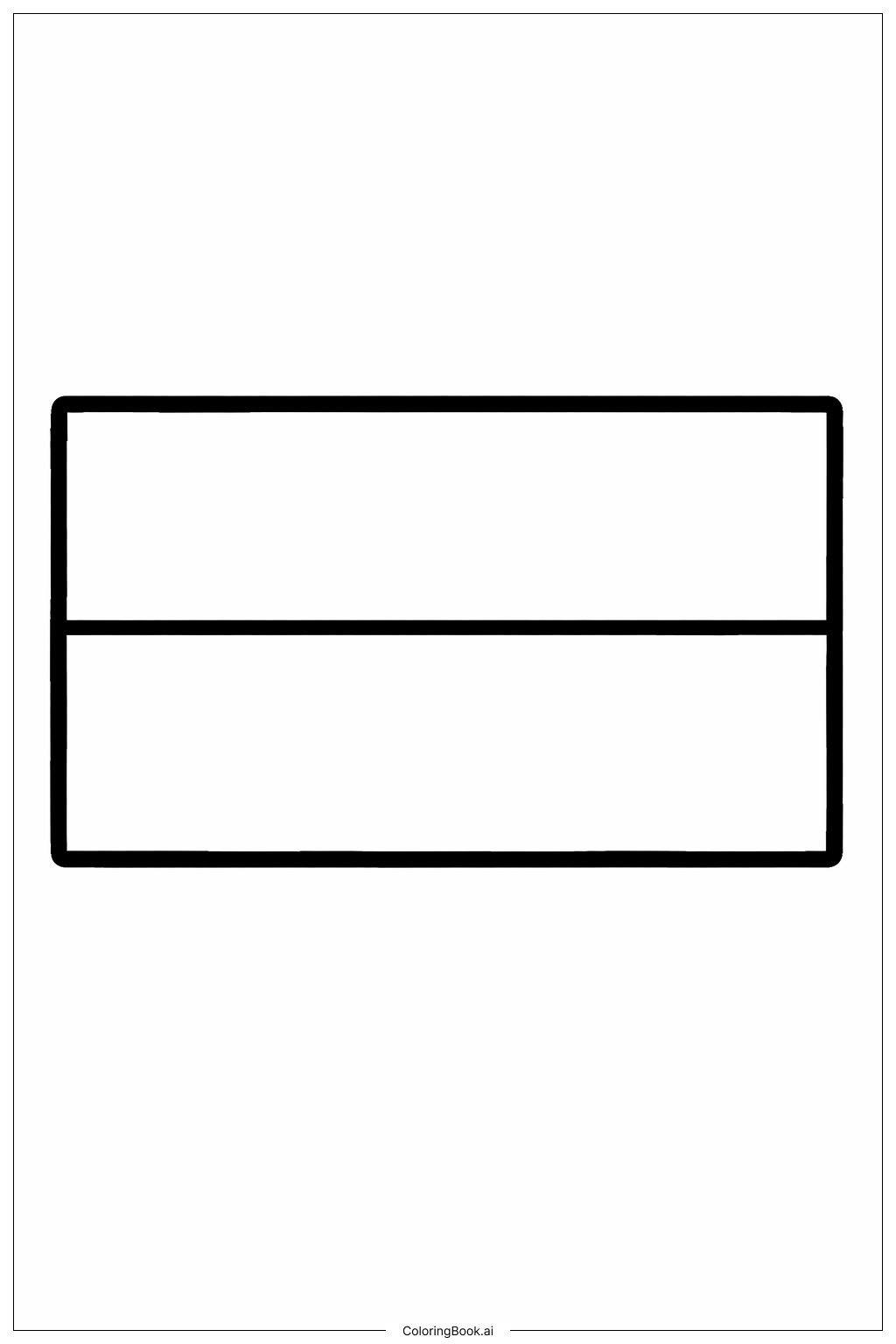  Trang tô màu Quốc kỳ Monaco Hình vuông đơn giản 