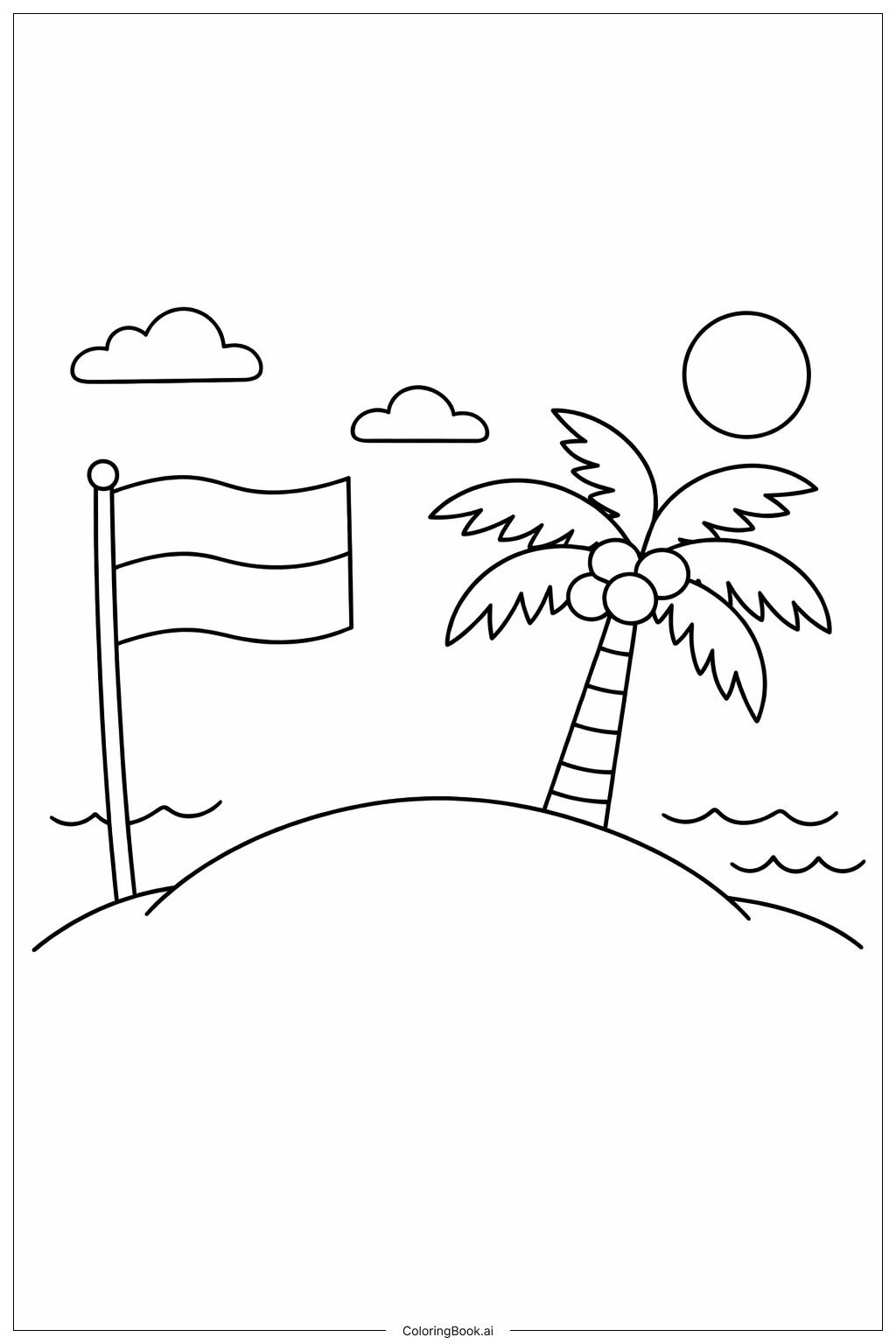  Trang tô màu Cờ Monaco với cây cọ 