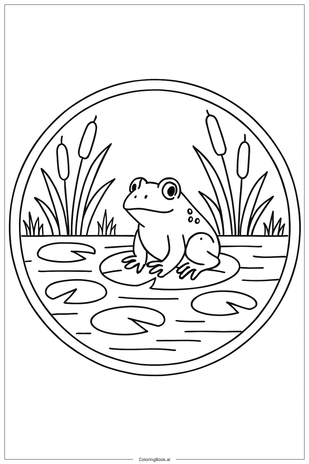 Page de coloriage Étang du Jardin Mandala du Lundi