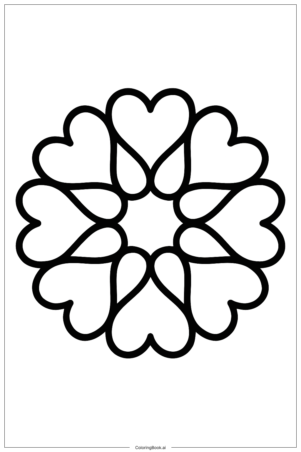 Page de coloriage Bague Cœur Mandala du Lundi