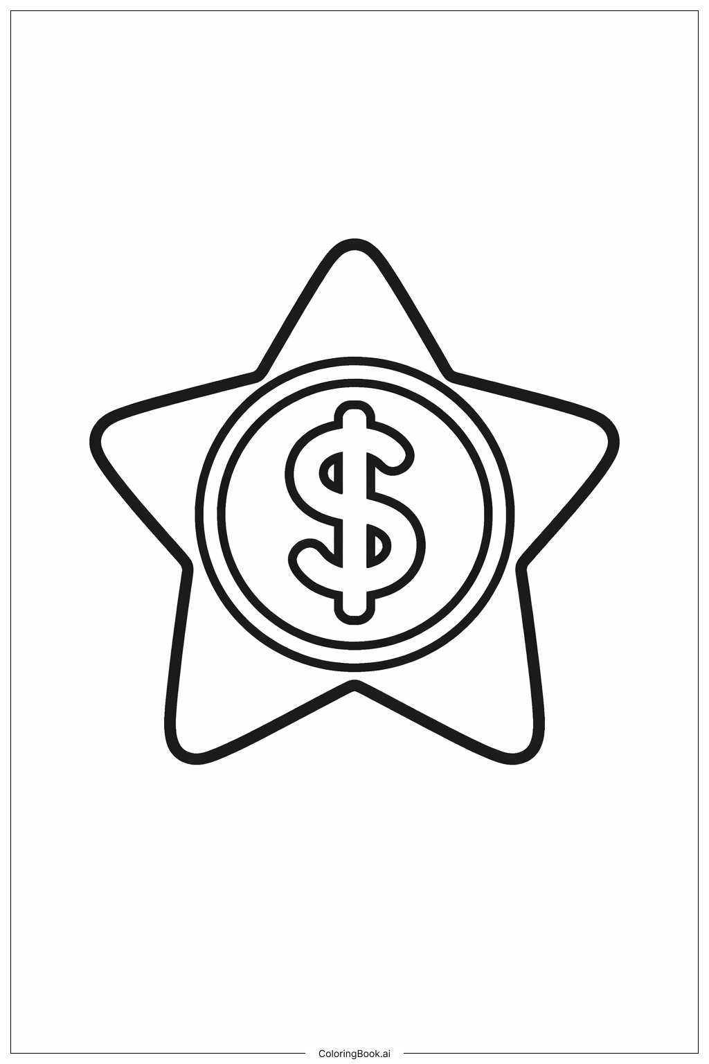  金星硬币填色页 