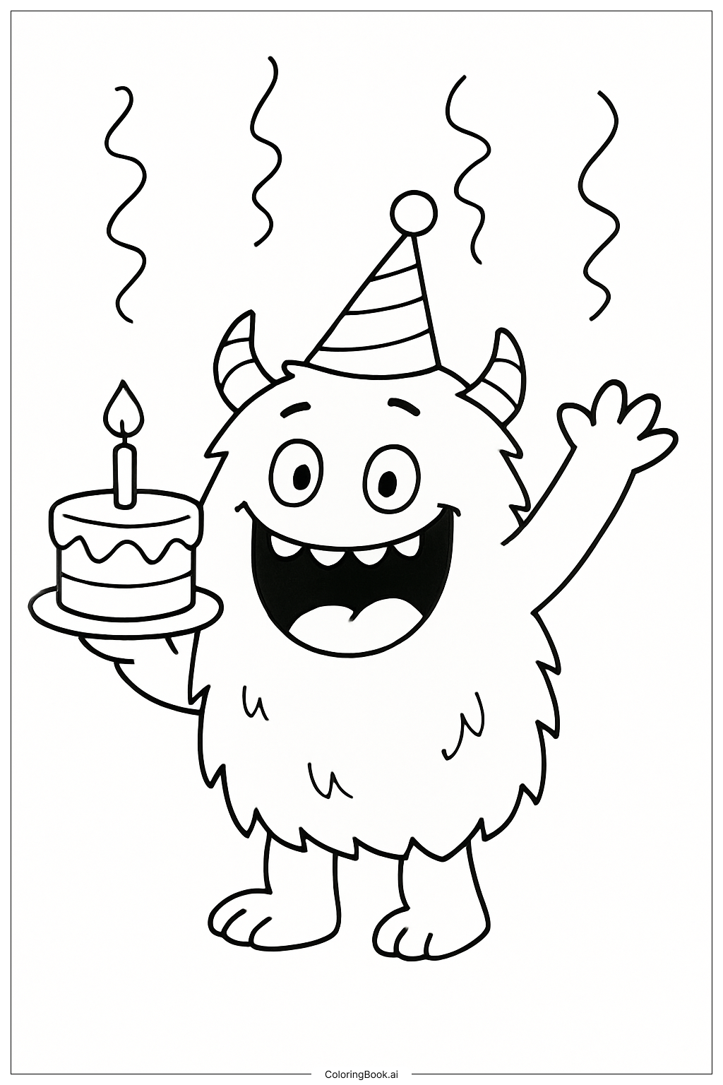  Monster Birthday Party Coloring Page 