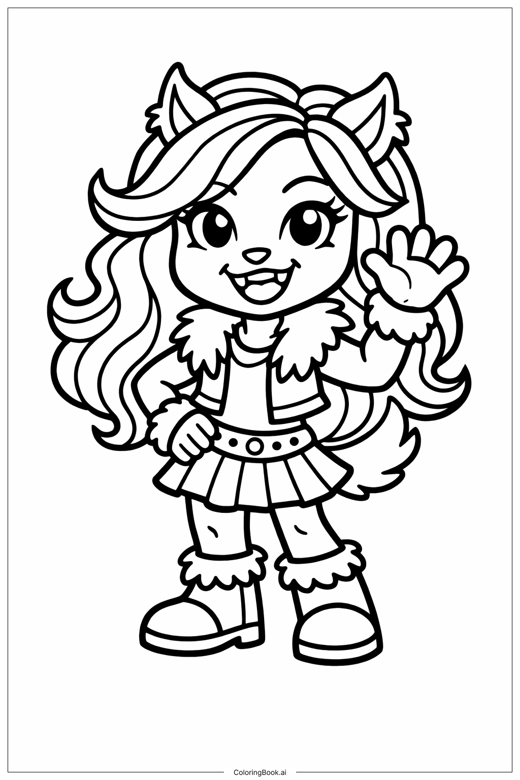  Trang tô màu Nữ Sói Vui Vẻ Monster High 