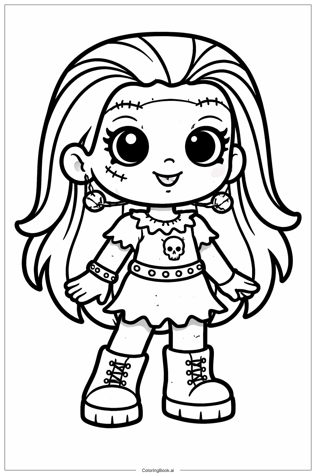  Trang tô màu Monster High Little Frankenstein 