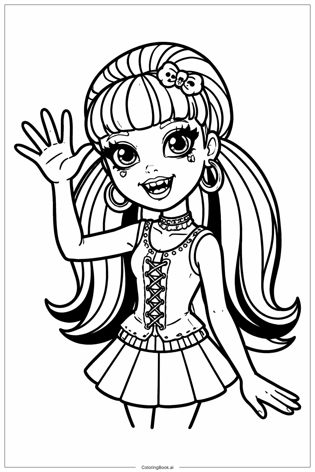  Página para colorir de Monster High Smiley Ghoul 