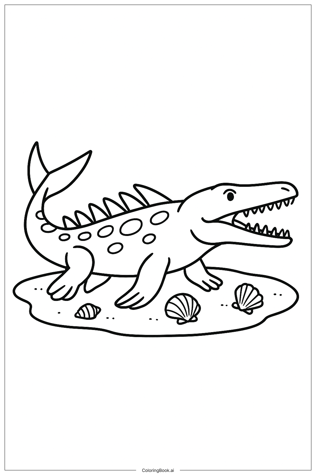  沧龙與海貝著色頁 