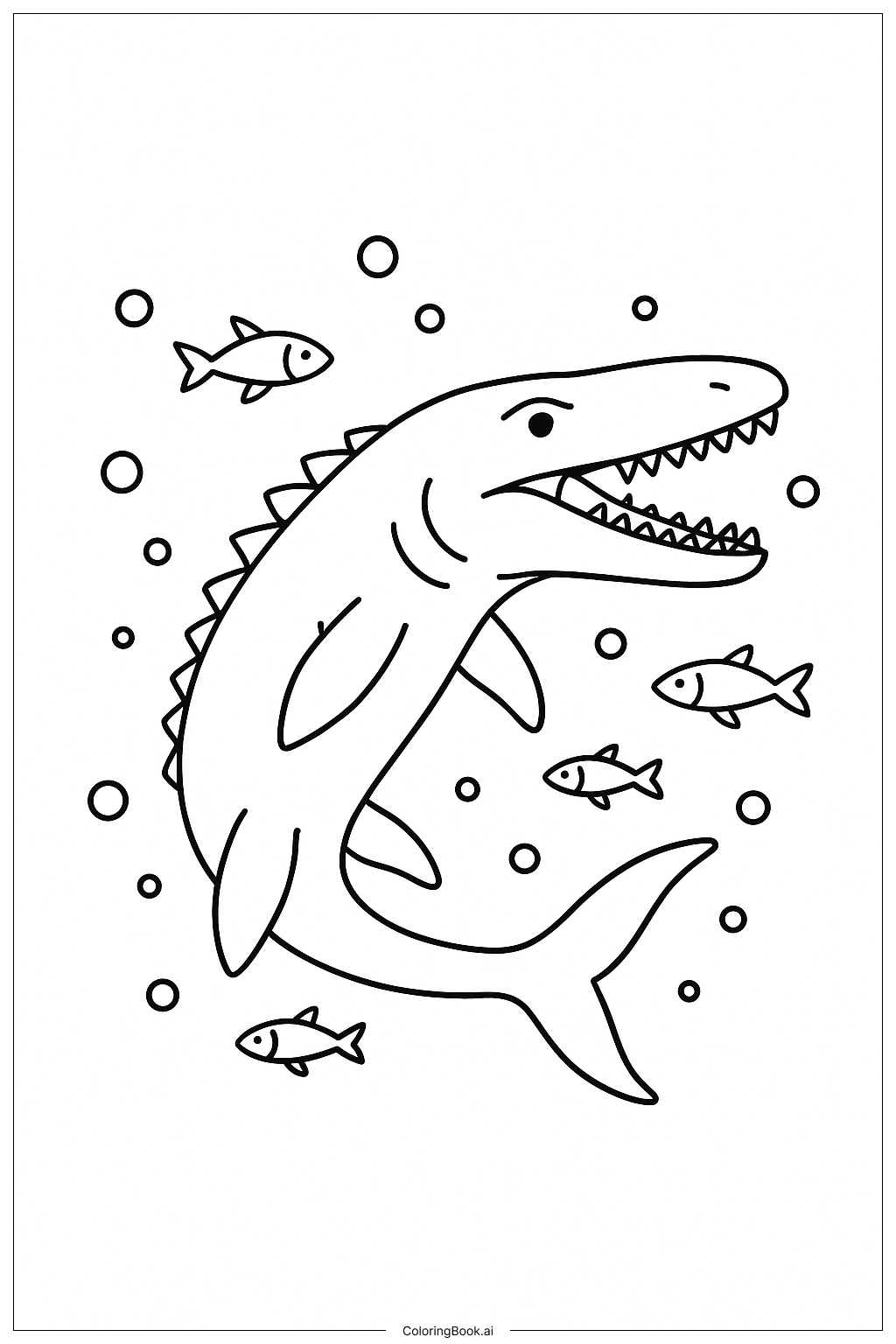  沧龙與小魚著色頁 