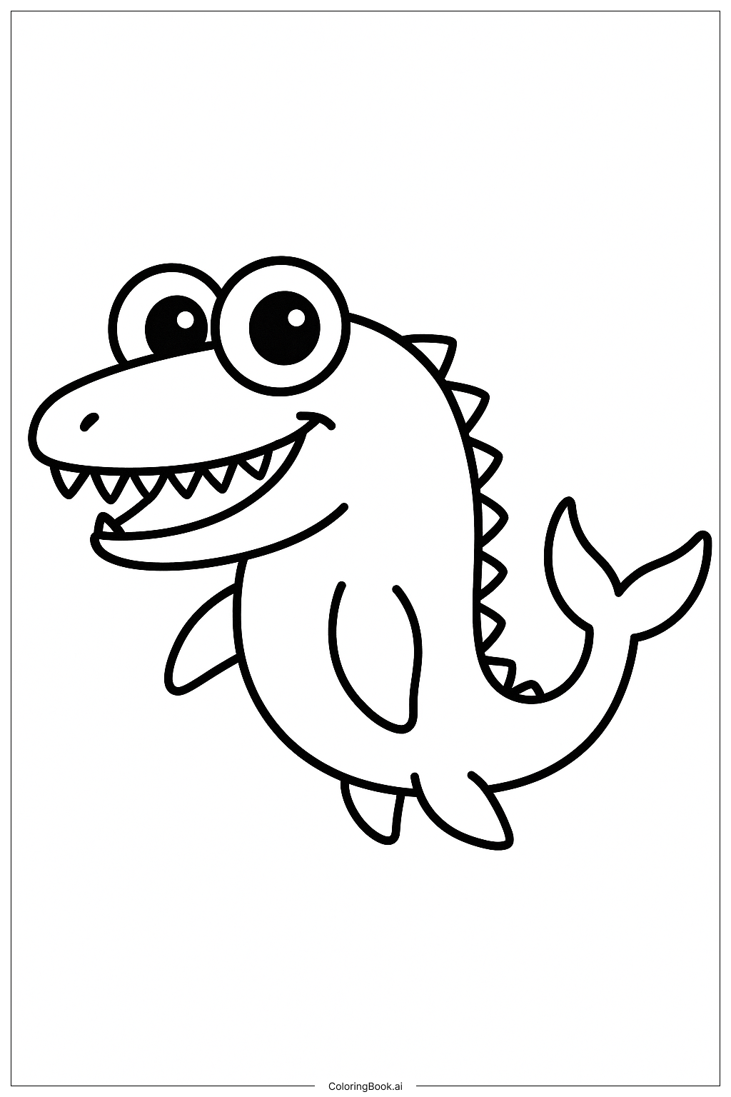  大眼滑齒龍著色頁 