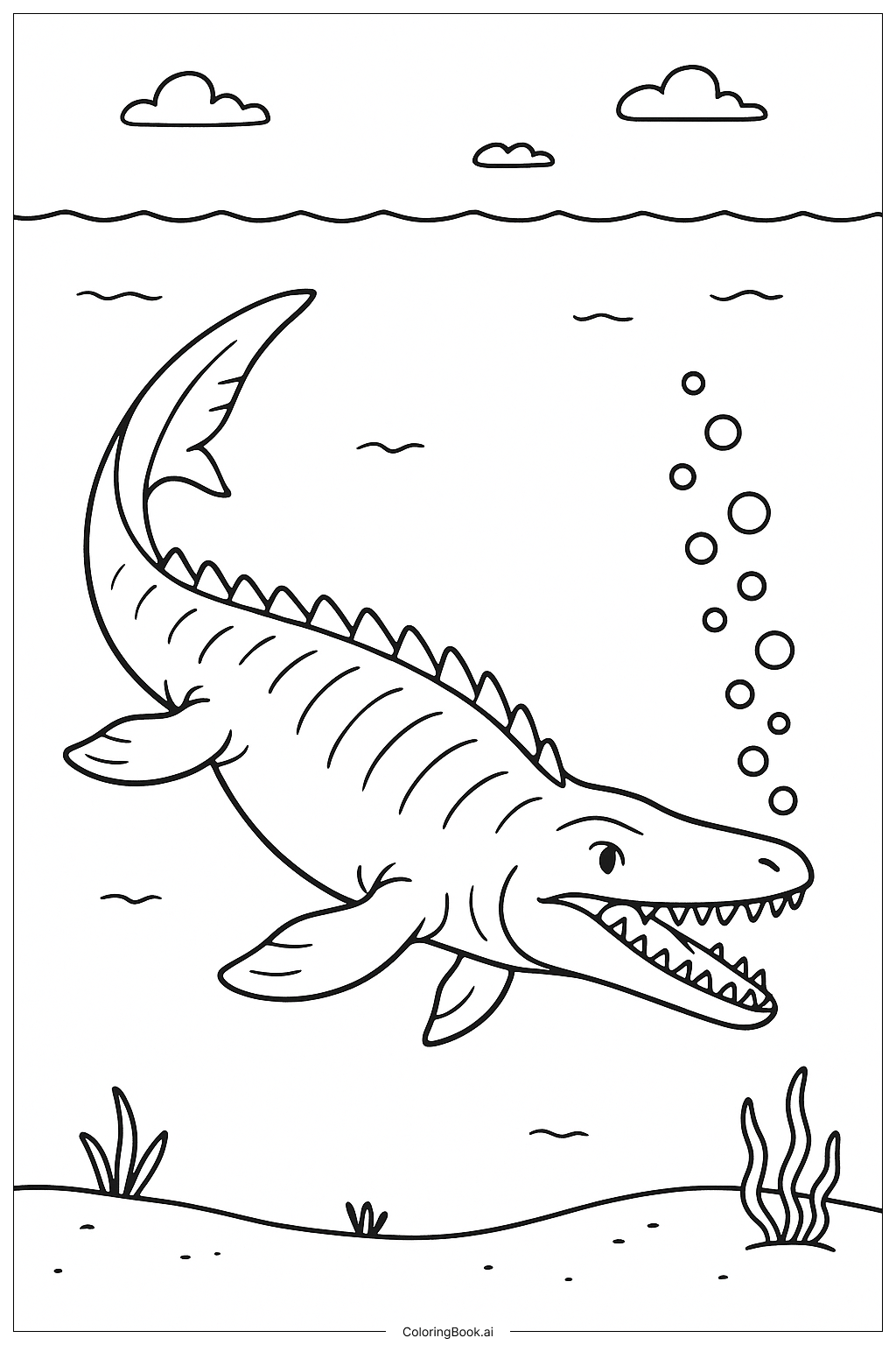  沧龙氣泡軌跡著色頁 