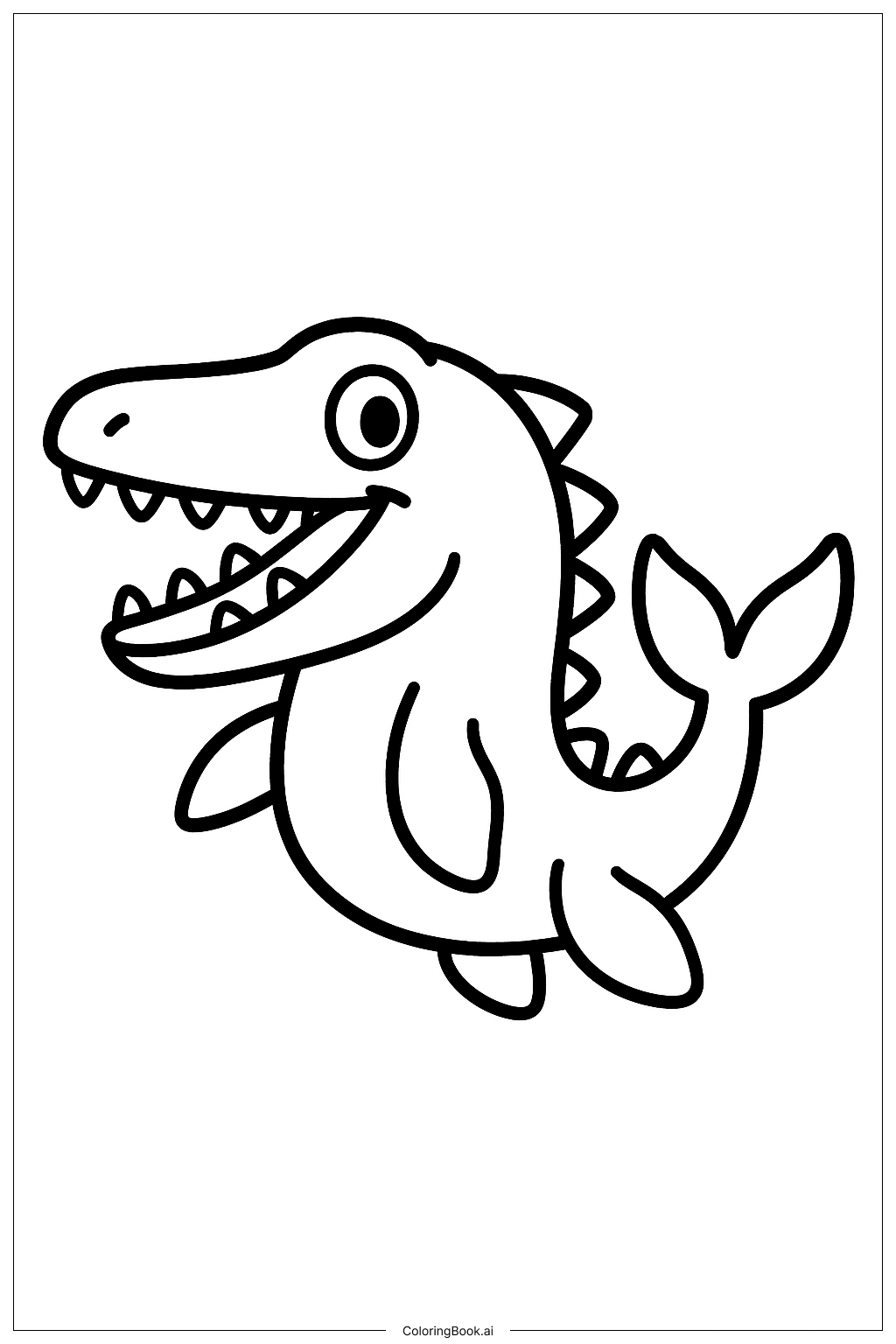  沐薩龍卡通姿勢著色頁 