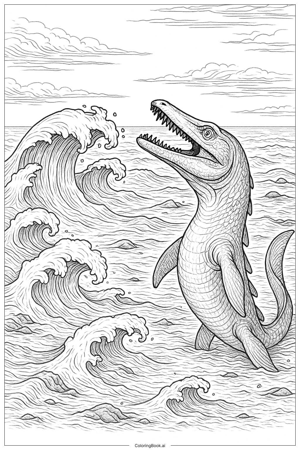  鱷齒龍著色頁 