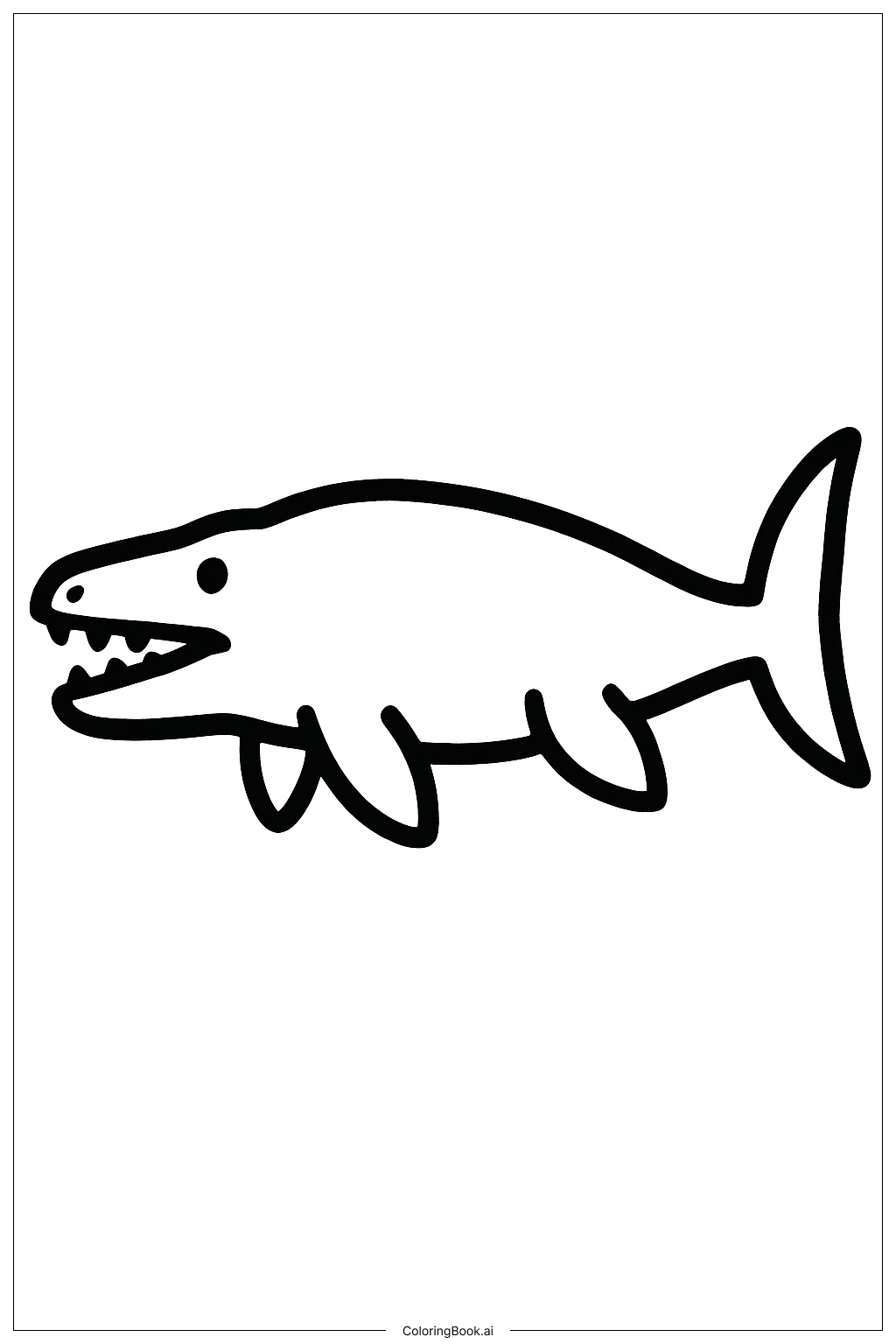  莫薩魯斯平面側面輪廓著色頁 