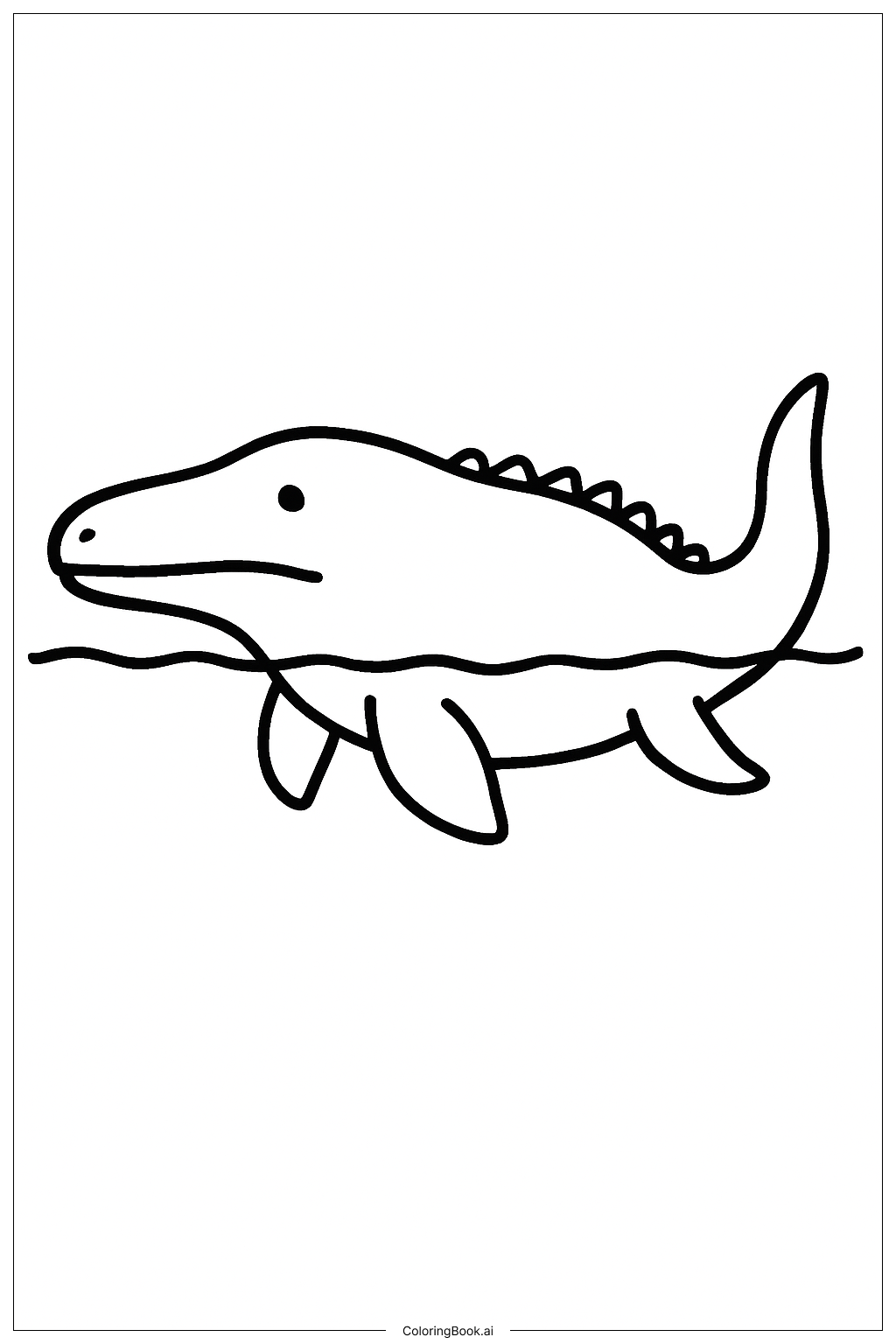  游泳中的腔棘魚著色頁 