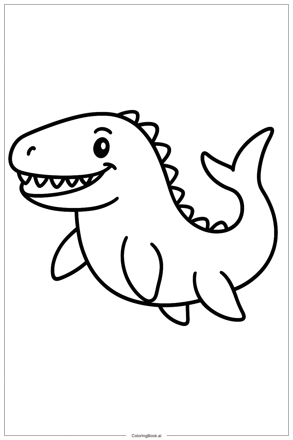  友善的滄龍著色頁 