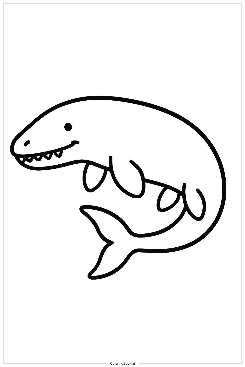  溫馴蛇頸龍悠游著色頁 