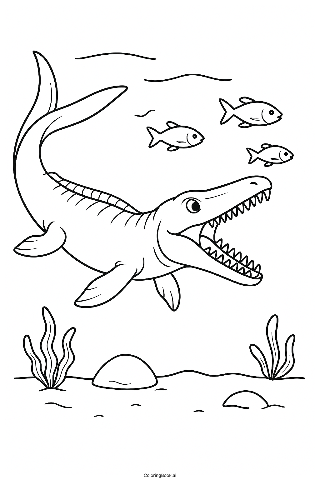  旋齒龍捕魚著色頁 
