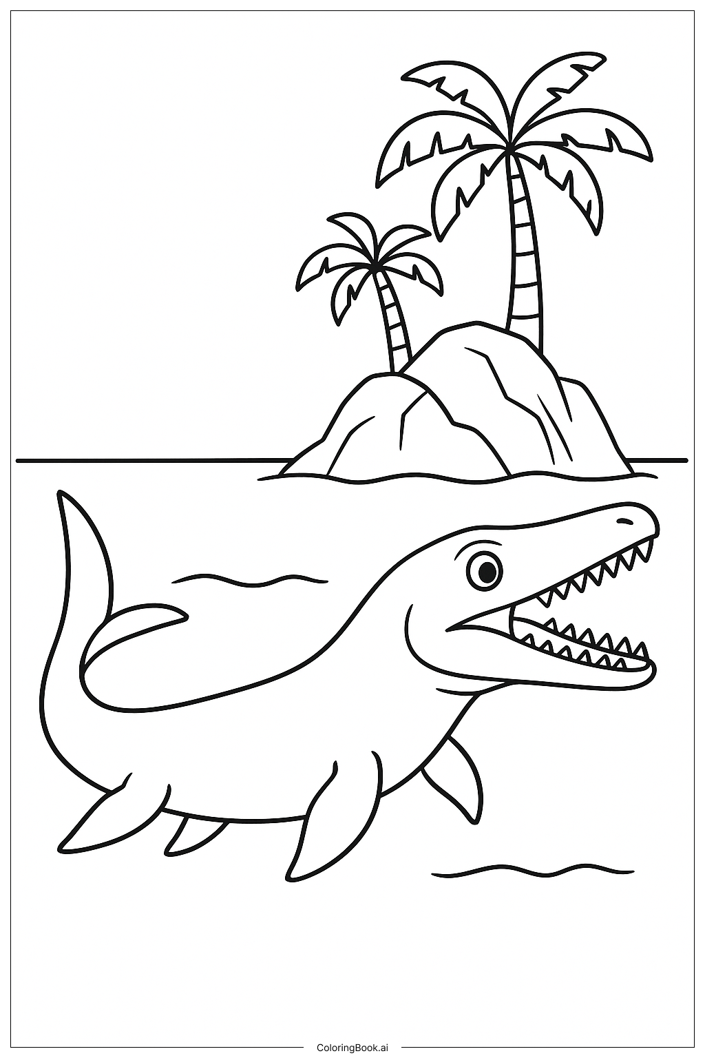  近島的沐龍著色頁 