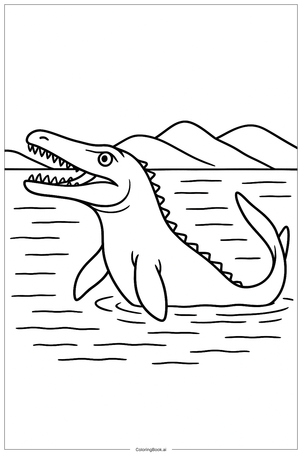  鱷龍風景灣著色頁 