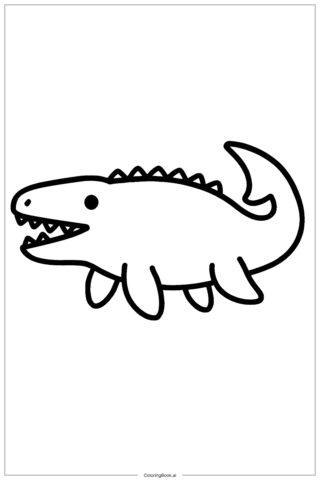  海生龍側視圖著色頁 