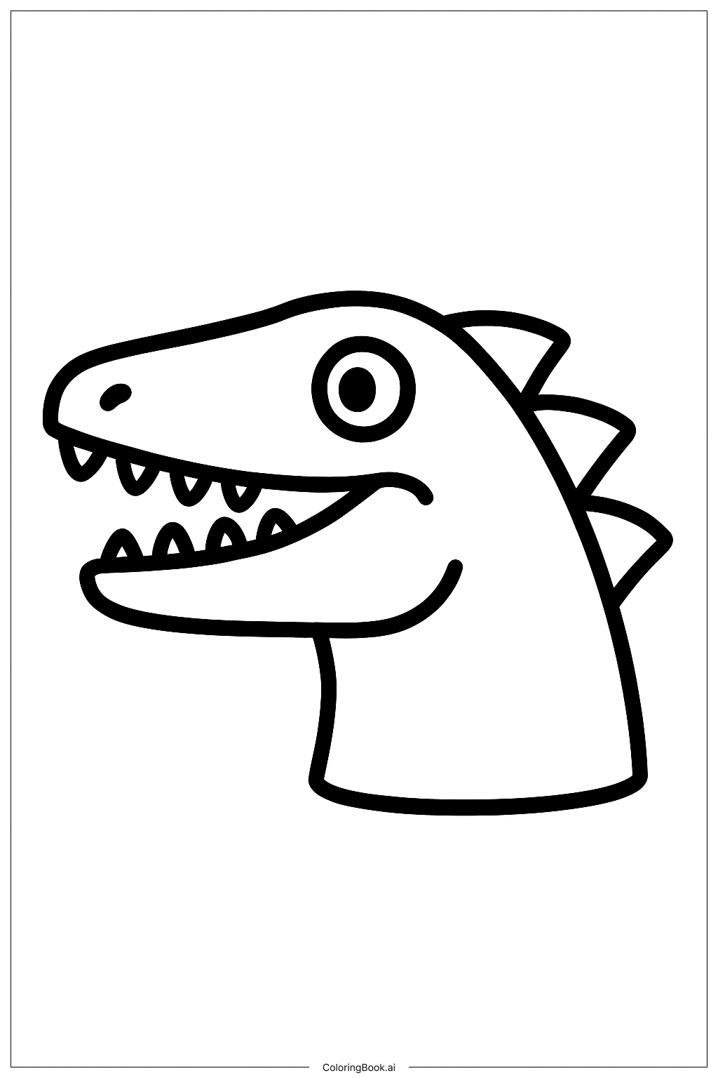  水龍簡易頭像著色頁 