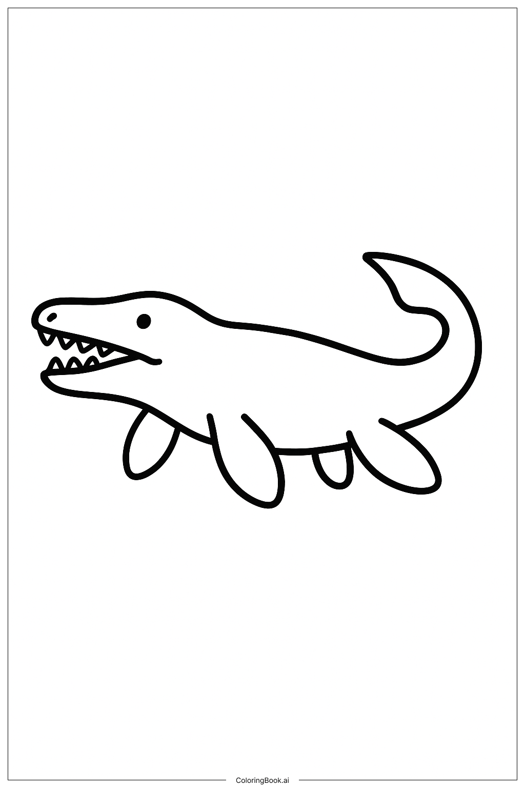  潛游龍簡單游泳姿勢著色頁 