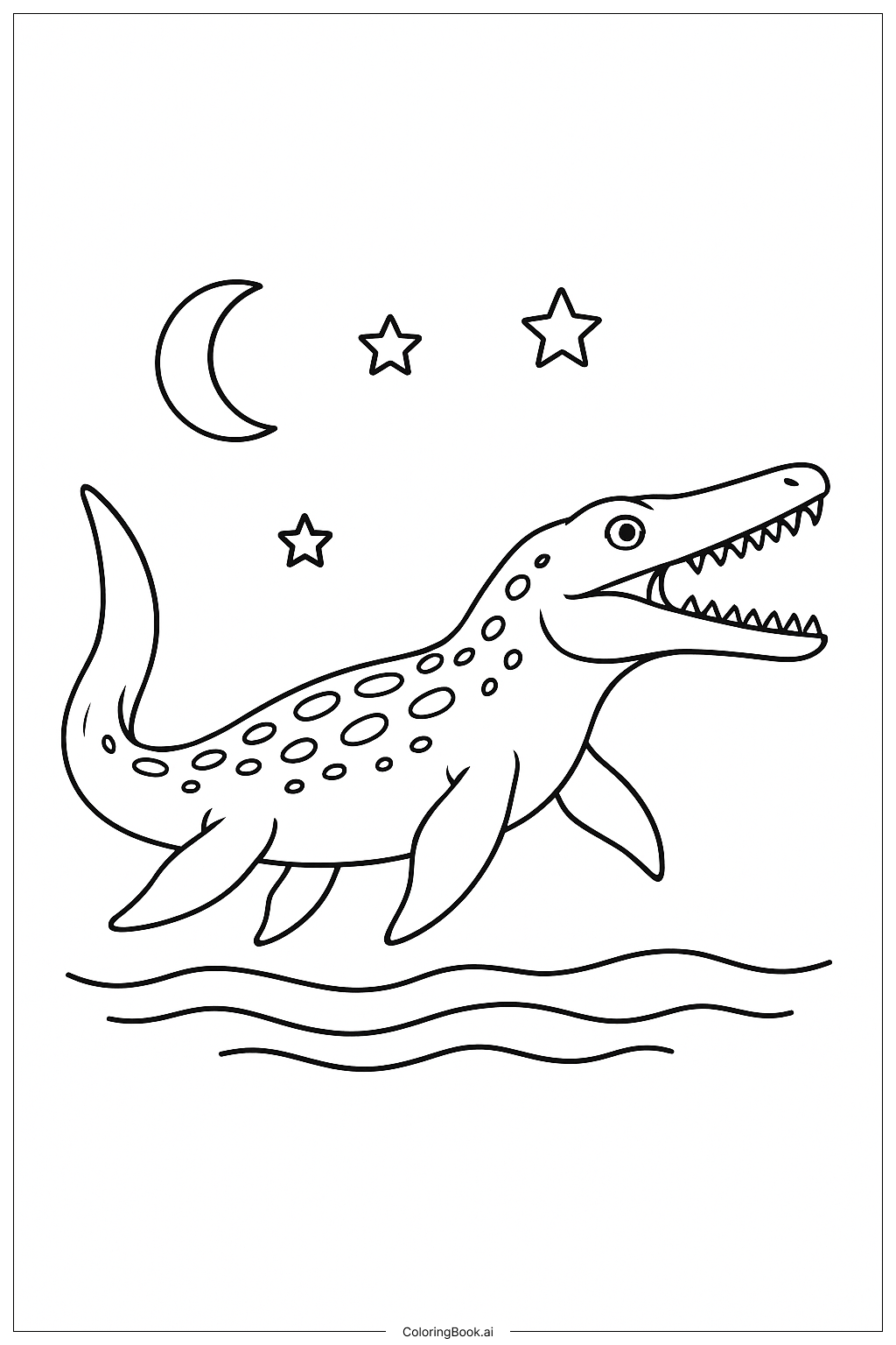  月光下的恐鯨龍著色頁 