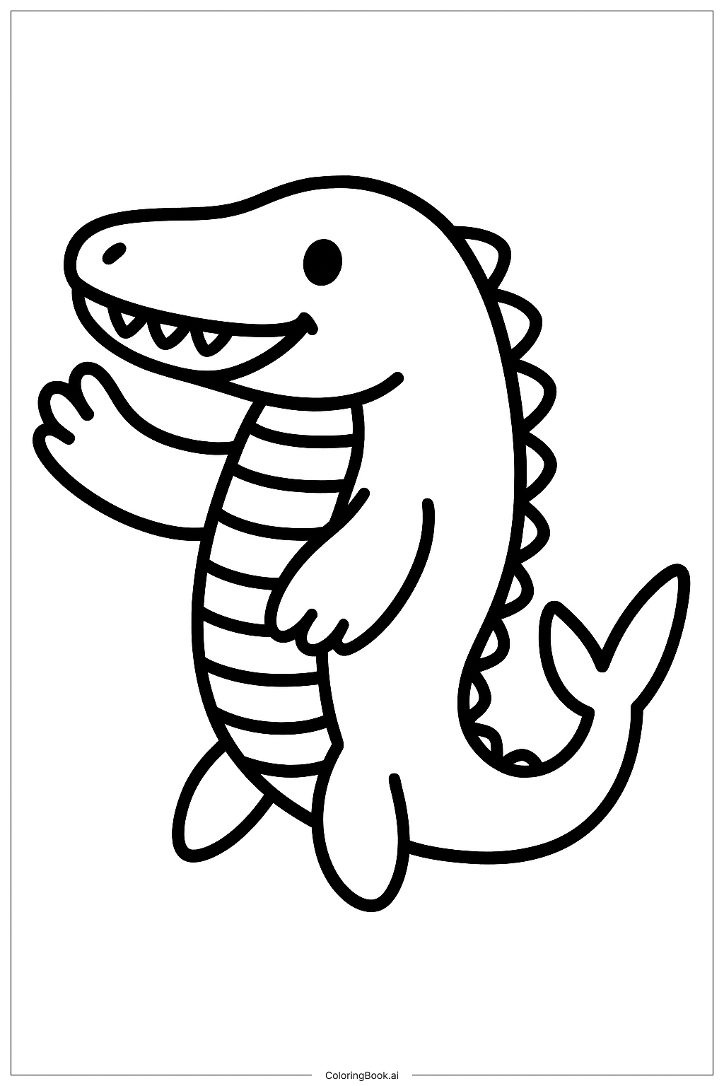  揮手的滄龍著色頁 