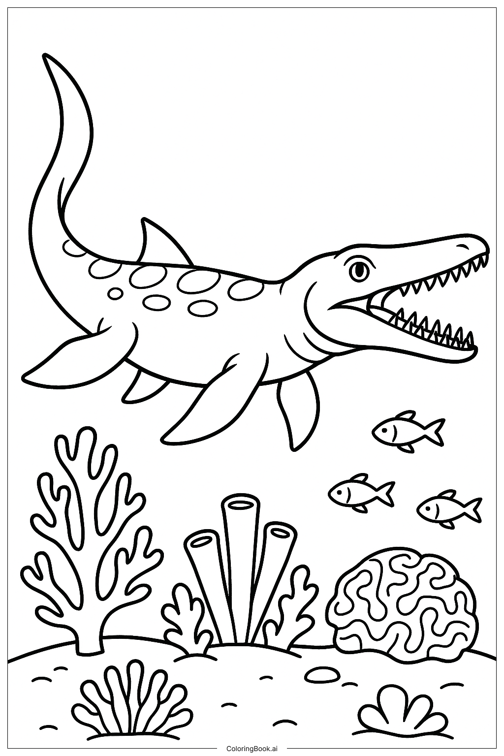  珊瑚礁下的滄龍著色頁 