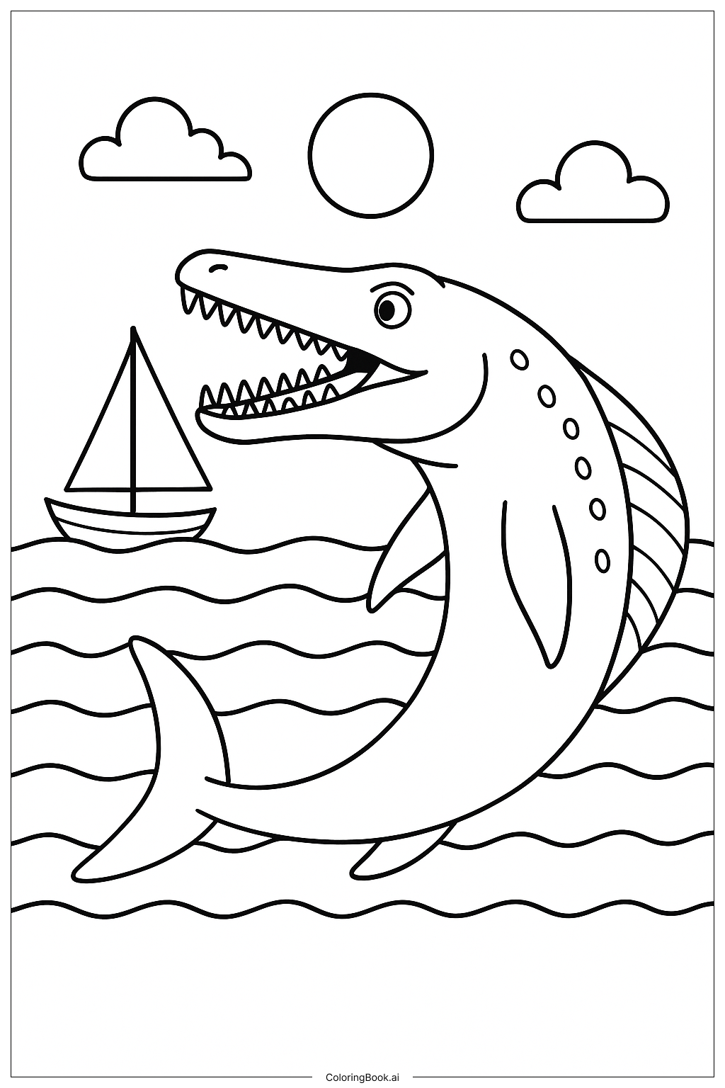  滑翔龍與帆船著色頁 