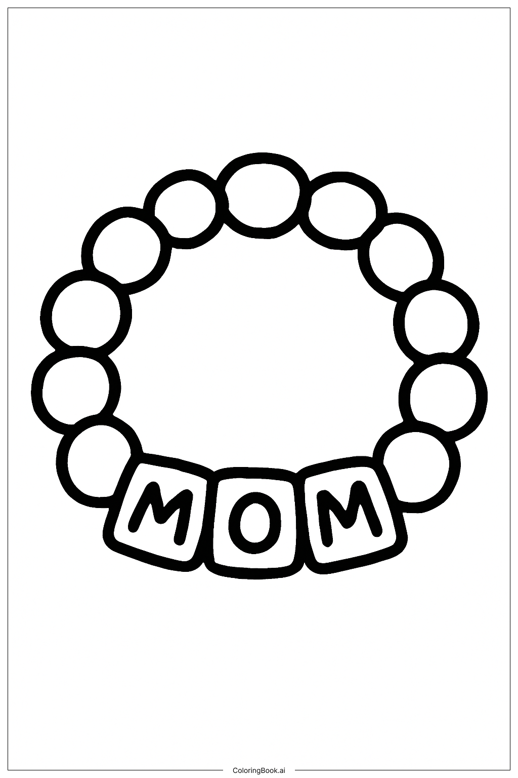 Mother's Day Beaded Bracelet Coloring Page