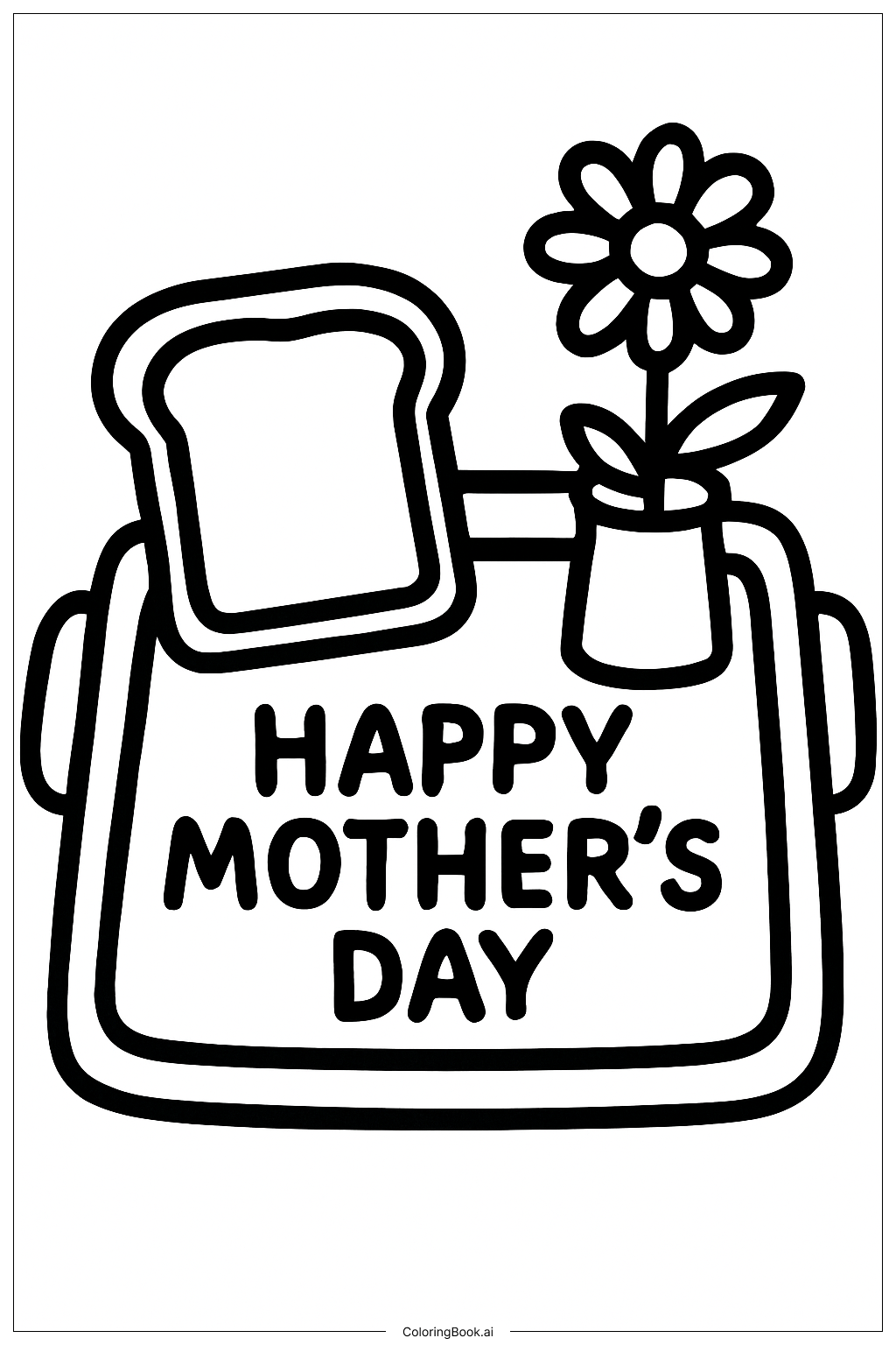 Mother's Day Breakfast Tray Coloring Page