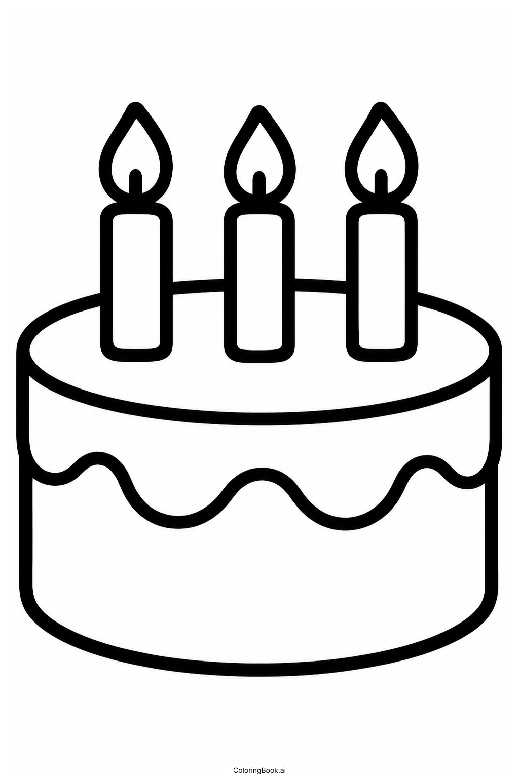  Mother's Day Card Cake With Candles Coloring Page 