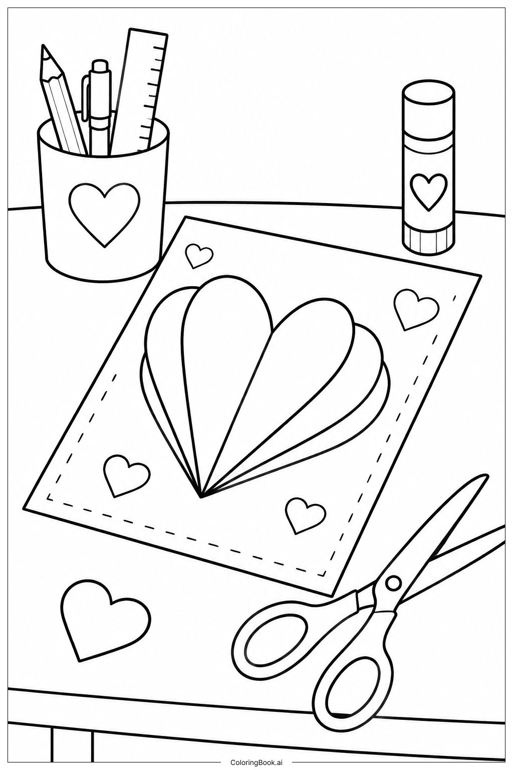  Mother's Day Card Handmade Gift Drawing Coloring Page 