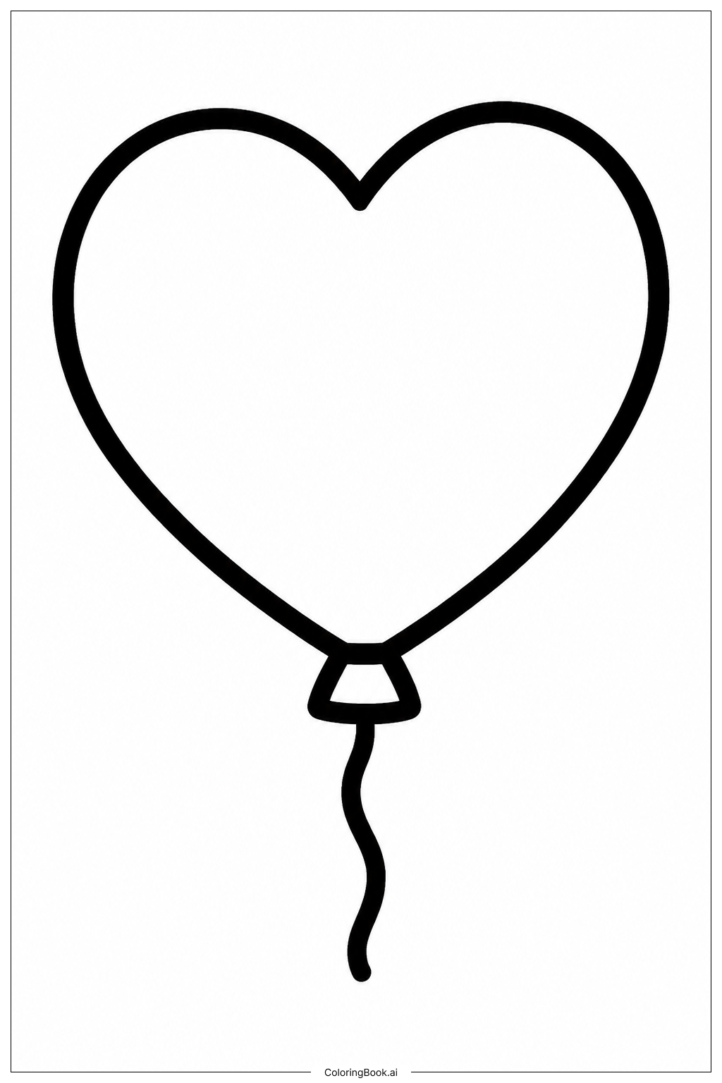  Mother's Day Card Heart Balloon Coloring Page 