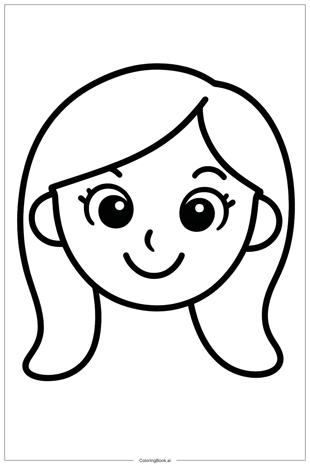  Mother's Day Card Smiling Mom Face Coloring Page 